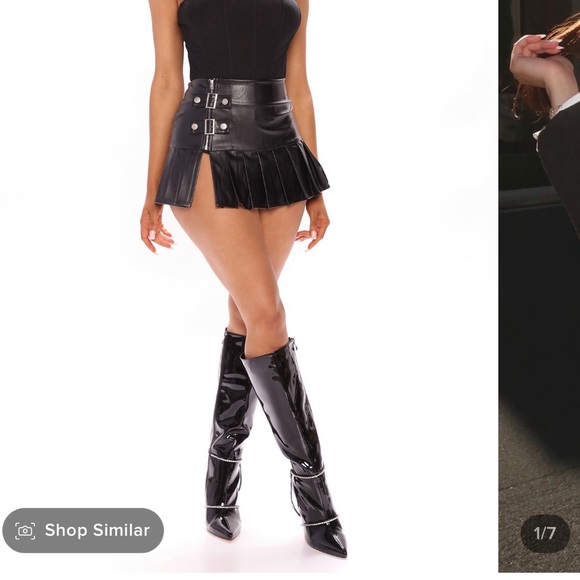 Fashion Nova Leather Skirt - Picture 1 of 4